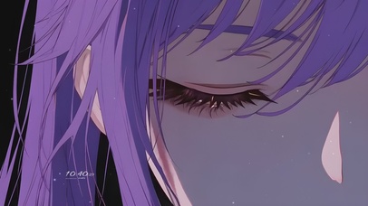 紫发女孩的眼眸