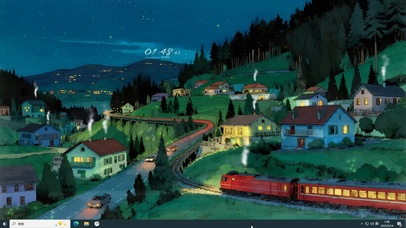 夜晚森林小镇之景