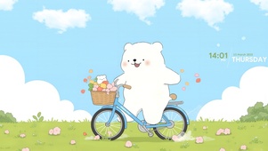 可爱春日小熊