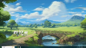 护眼小桥溪流桌面主题