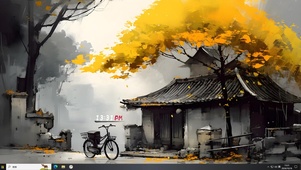 雨中老屋
