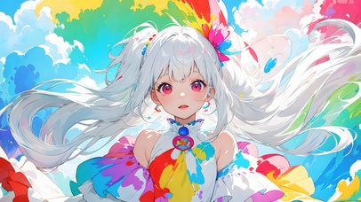 4K高清水彩风二次元美少女壁纸