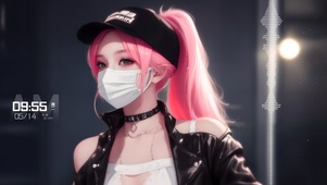 时尚粉发美女