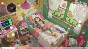 艺术少女在享受音乐