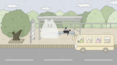 小可爱们在等车