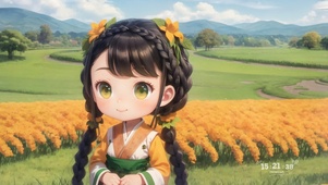 可爱的花田女孩