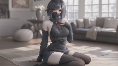 居家甜美短发美少女