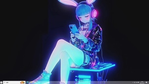 梦幻耳机少女-桌面主题