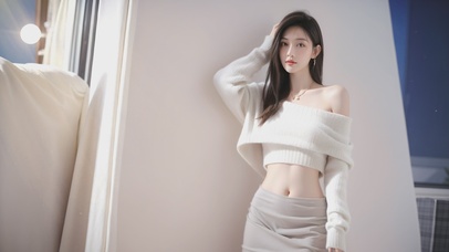 甜美毛衣短裙御姐