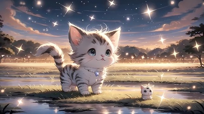 数星星的小猫咪