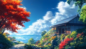 护眼海边房屋