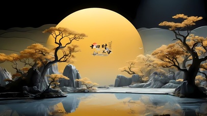 中秋山水之间