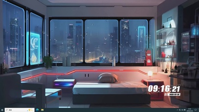 雨夜城市桌面主题