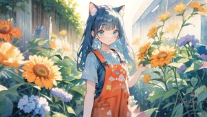 向日葵猫女