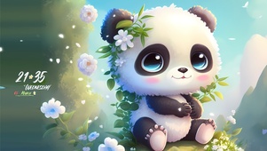 可爱花园熊猫