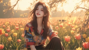 可爱百合花女孩