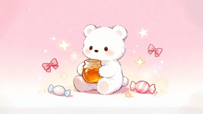 可爱粉色糖果小熊