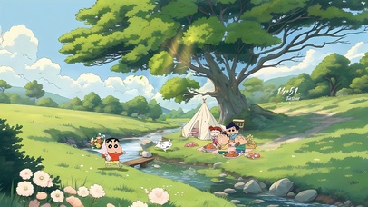 蜡笔小新森林露营