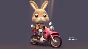 骑摩托的兔子