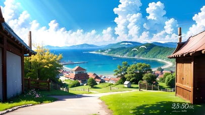 治愈唯美夏日沿海风景