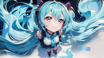 抬头与你对视的初音