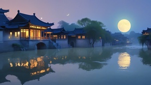 小镇夜色