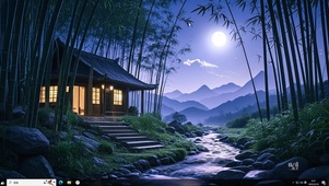 夜下竹林
