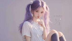 可爱长辫子女孩