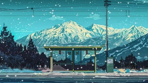 雪山加油站AI壁纸