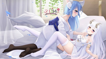 4K性感白丝少女姐妹