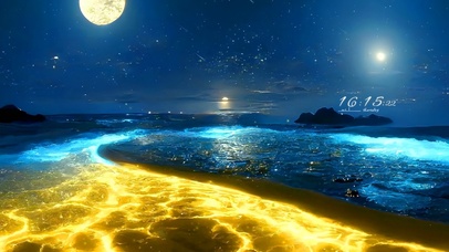 唯美治愈荧光星月海