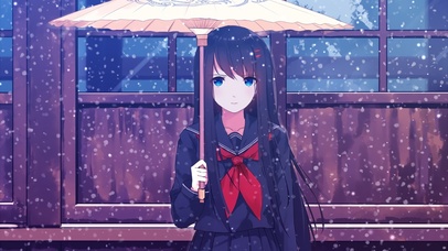 雪中的女孩(动漫动态壁纸) - 动态壁纸下载 - 元气壁纸