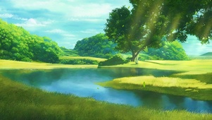 阳光草地湖泊