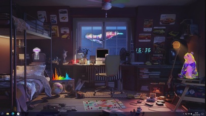 4K赛博朋克游戏房间主题