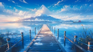 蓝色湖泊