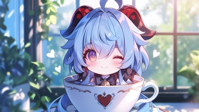 原神壁纸丨甘雨丨茶杯人丨