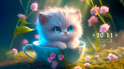 杯中可爱猫咪