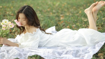 唯美夏天长裙美女