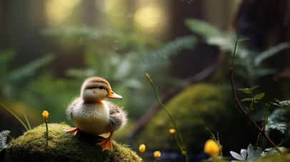 AI绿色护眼可爱小鸭