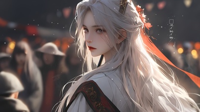 4k唯美古风白发美女