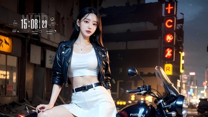 4k韩系机车美女