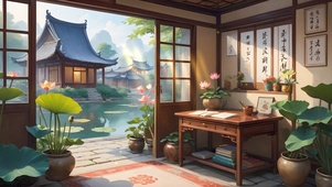 午后古风书房