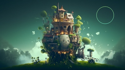 卡通梦幻城堡 绿色