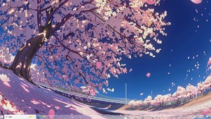 落樱满川-桌面主题