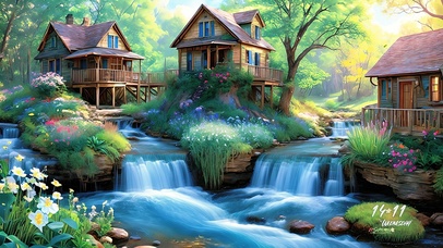 唯美森林小屋（水流声）
