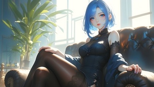 沙发可爱少女