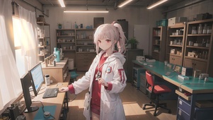 做实验的小女孩