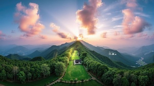 护眼山巅日出
