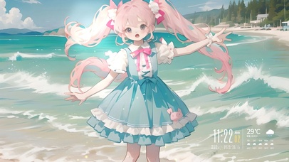 夏日海滩小清新女孩