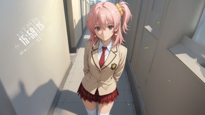 唯美走廊红发少女